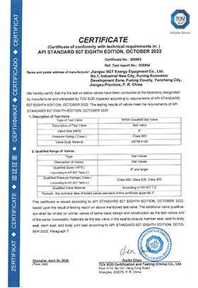 8" Class 600 API 607 Certification
